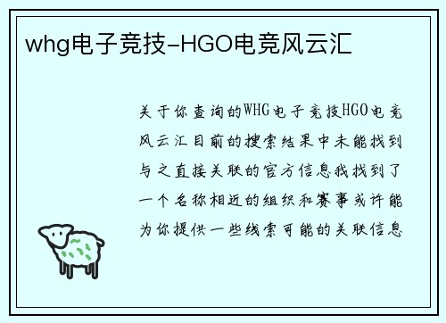whg电子竞技-HGO电竞风云汇